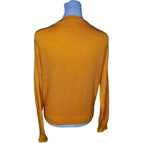 Garage Long Sleeve Mustard Yellow Knit Pullover Relaxed Fit Sweater. Medium. - Picture 3 of 7